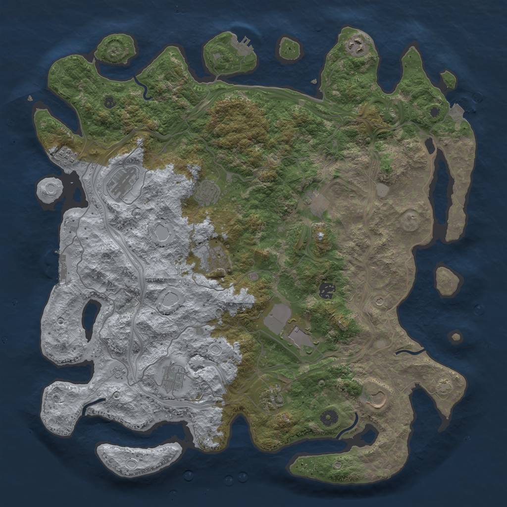 Rust Map: Procedural Map, Size: 4500, Seed: 24558800, 19 Monuments