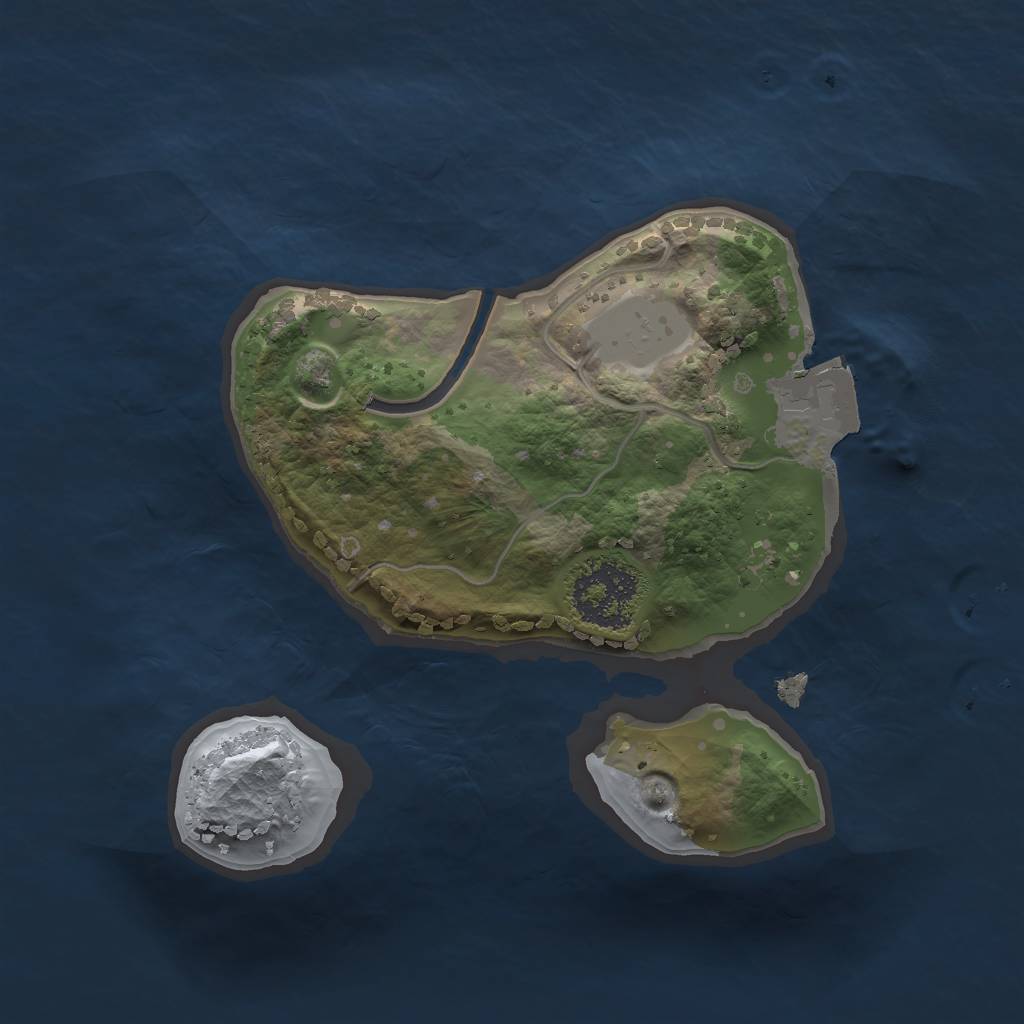 Rust Map: Procedural Map, Size: 1555, Seed: 500, 3 Monuments