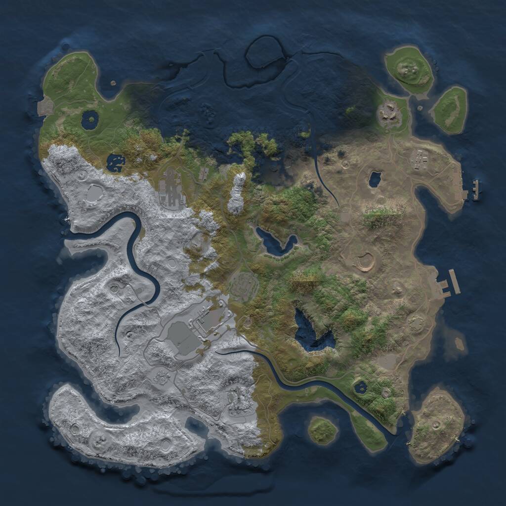 Rust Map: Procedural Map, Size: 4000, Seed: 809716389, 15 Monuments