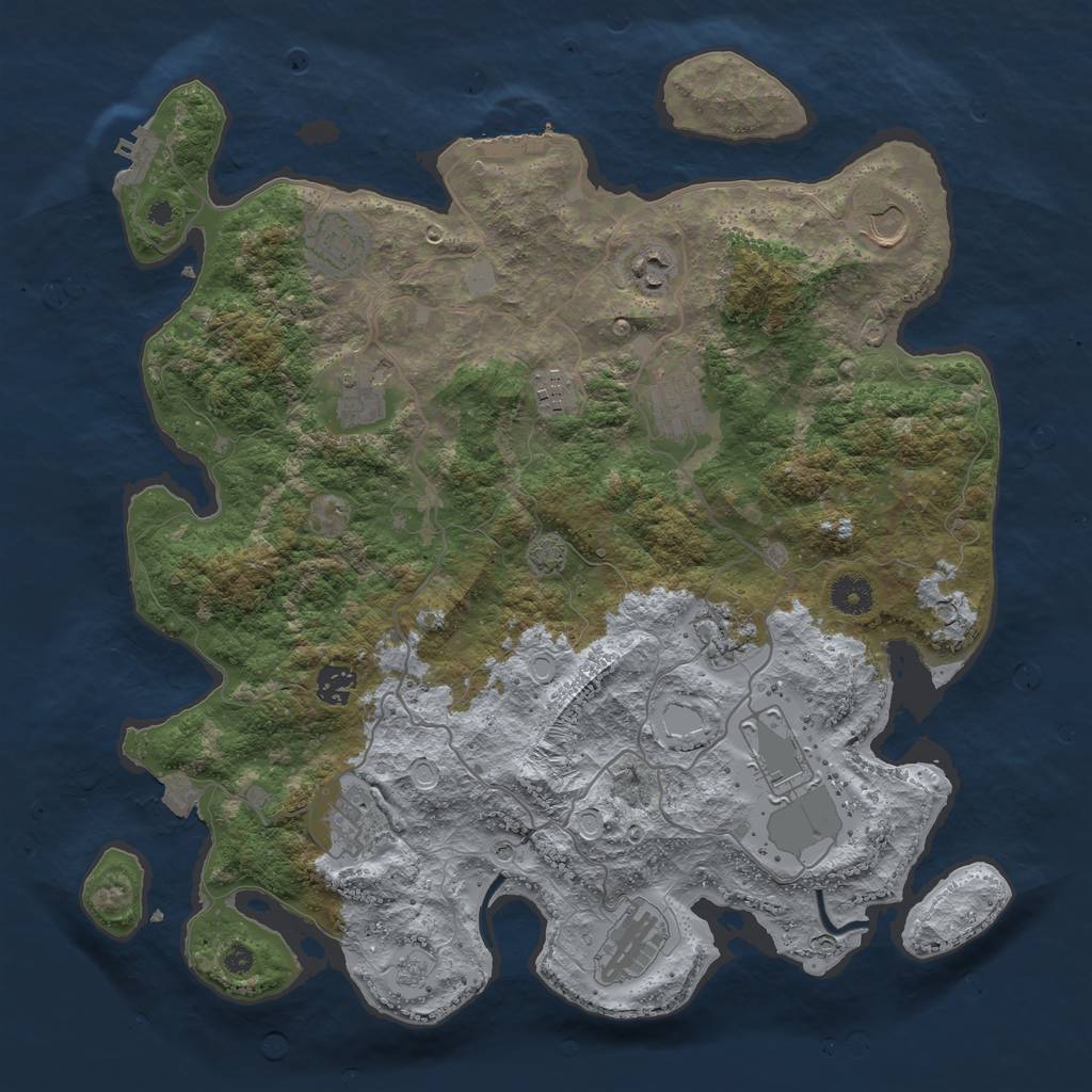 Rust Map: Procedural Map, Size: 4000, Seed: 1429174995, 19 Monuments