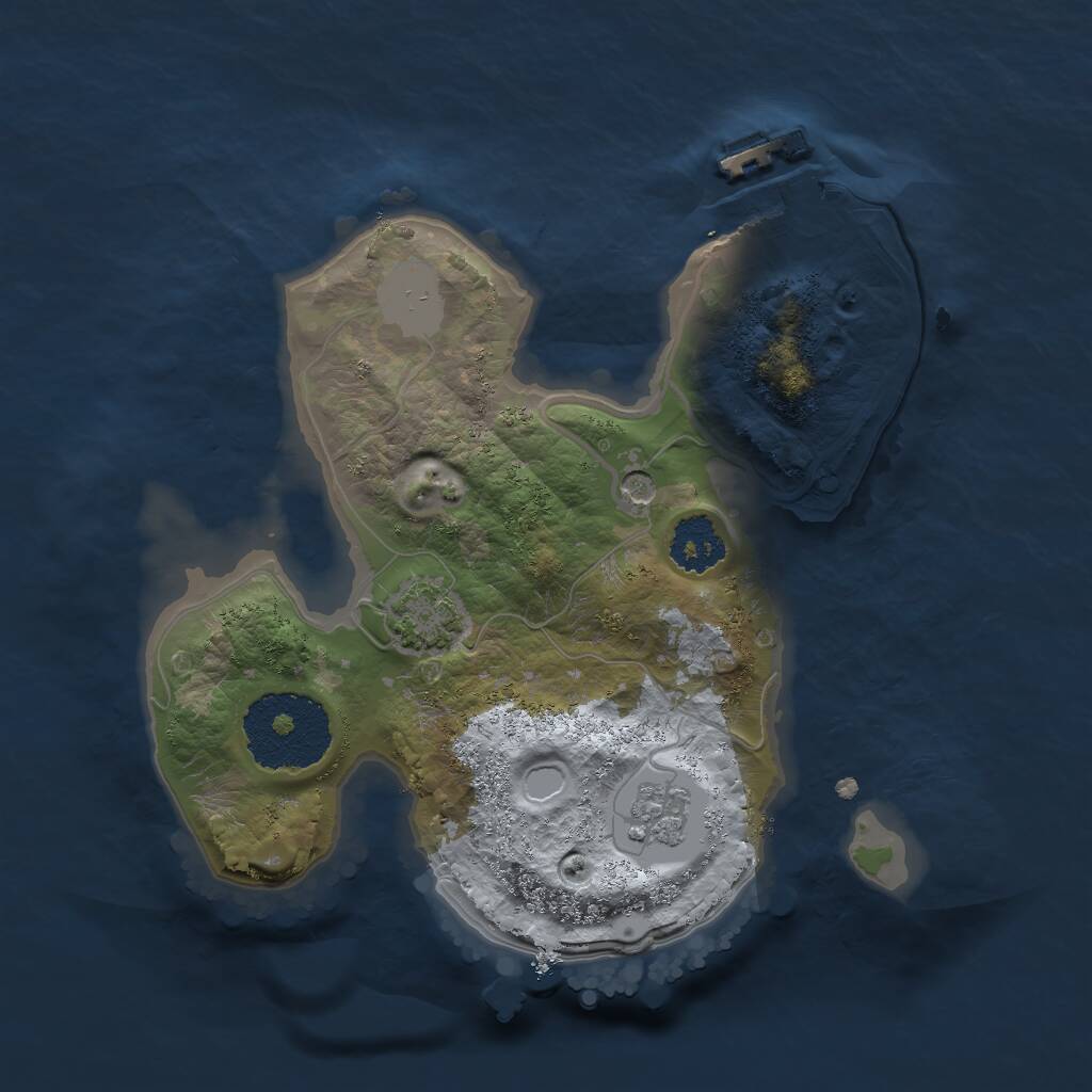 Rust Map: Procedural Map, Size: 2000, Seed: 574694716, 5 Monuments