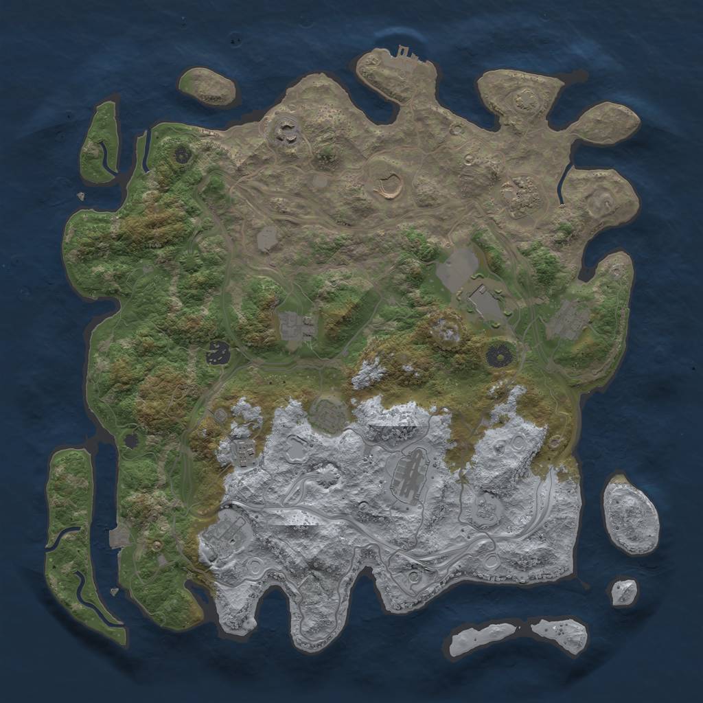 Rust Map: Procedural Map, Size: 4250, Seed: 232384, 18 Monuments