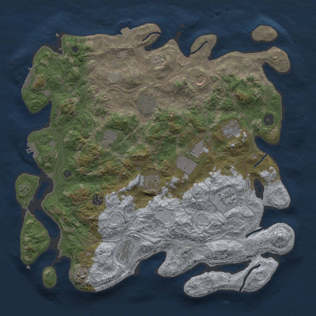 Rust Map: Procedural Map, Size: 4250, Seed: 1879018220, 19 Monuments