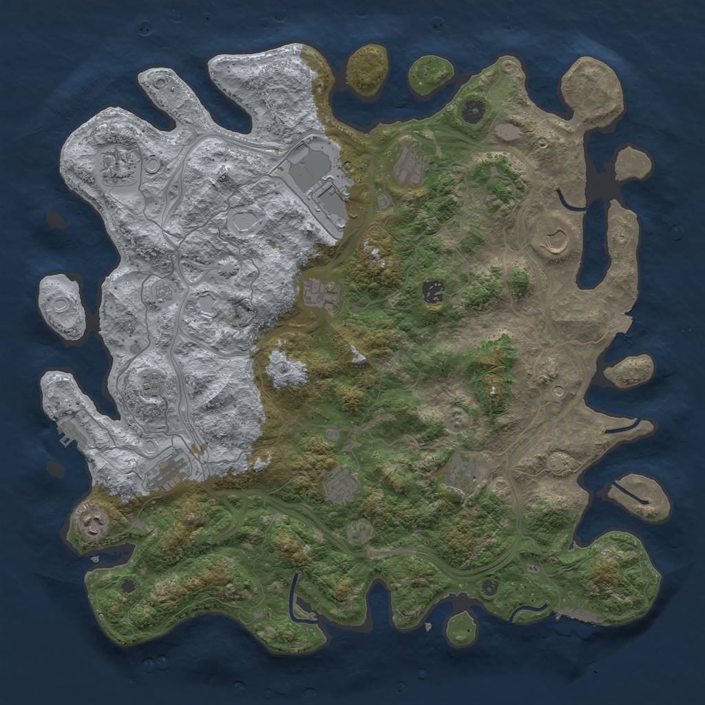 Rust Map: Procedural Map, Size: 4500, Seed: 962820899, 19 Monuments