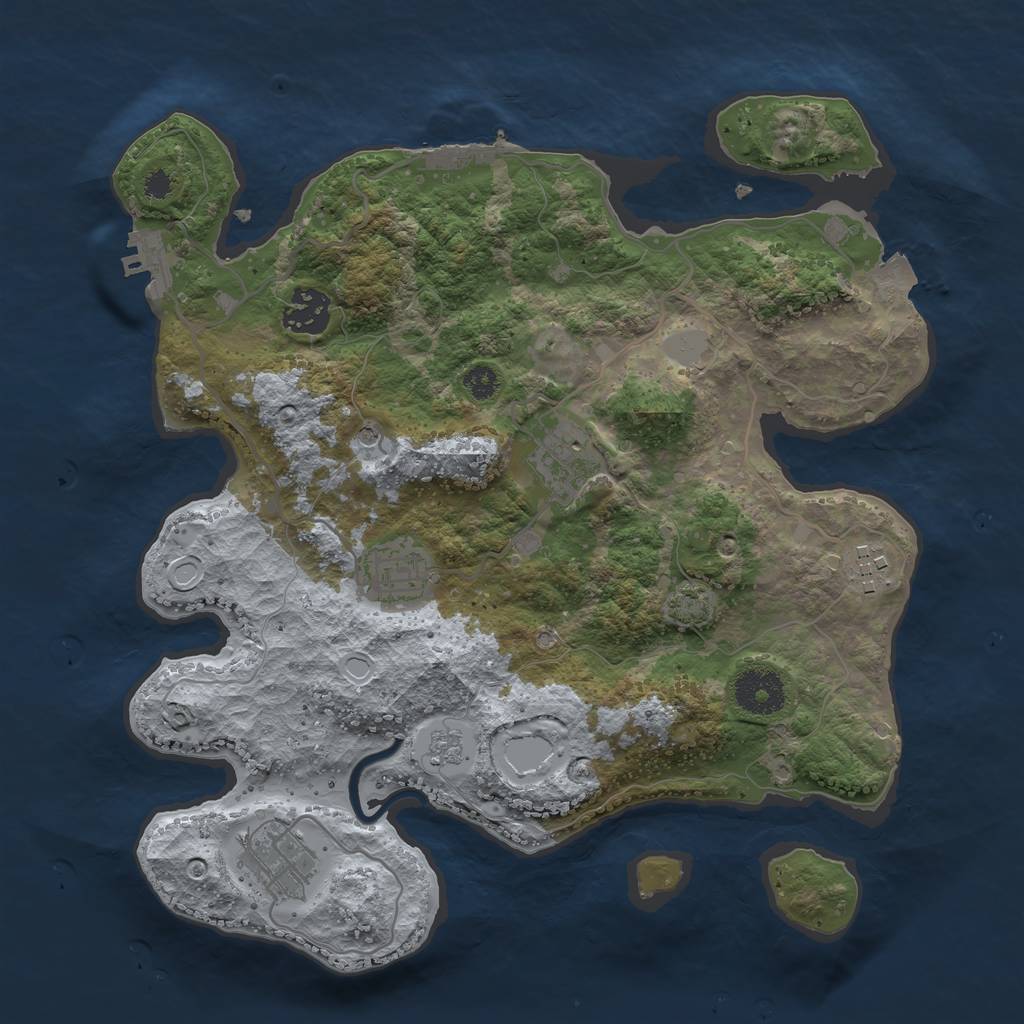 Rust Map: Procedural Map, Size: 3200, Seed: 1789299913, 13 Monuments