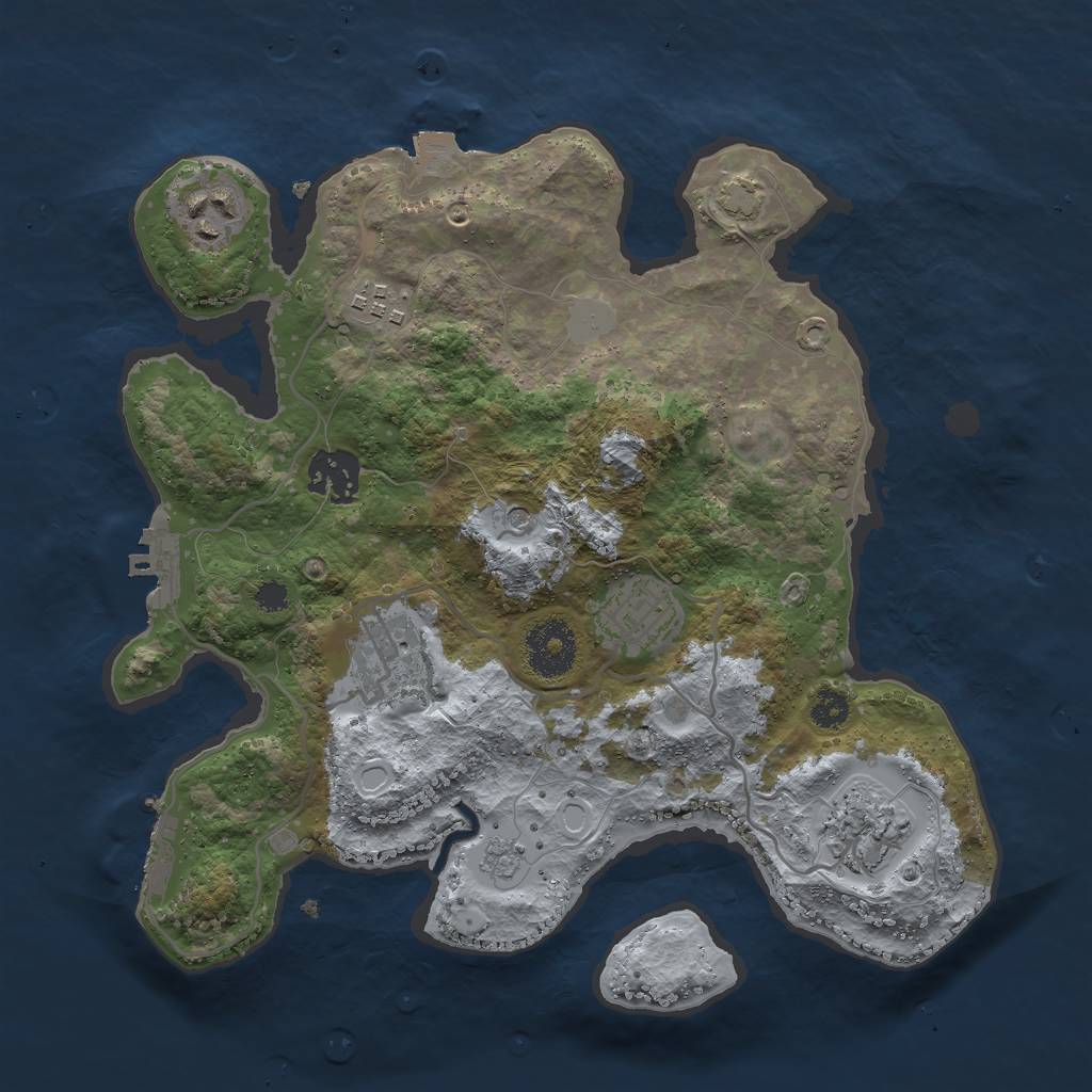 Rust Map: Procedural Map, Size: 3000, Seed: 6459123, 14 Monuments