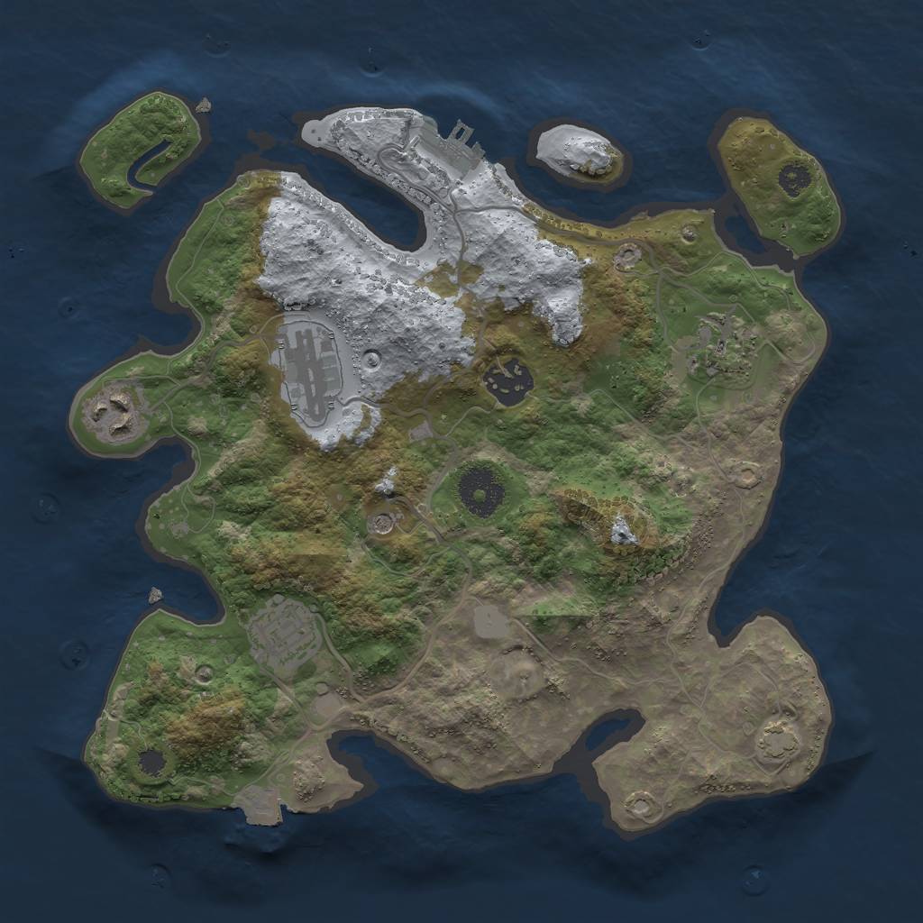 Rust Map: Procedural Map, Size: 3000, Seed: 13498, 11 Monuments