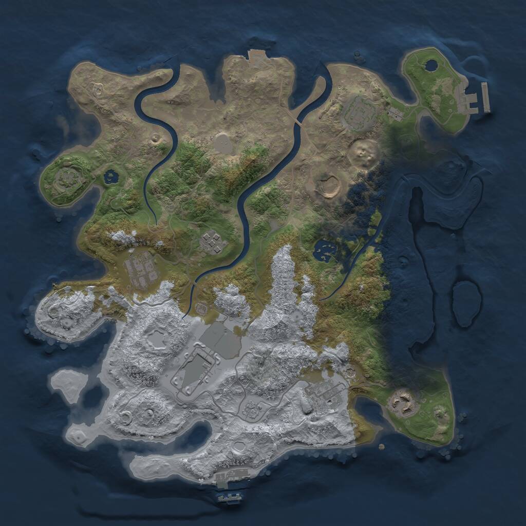 Rust Map: Procedural Map, Size: 3500, Seed: 898656496, 14 Monuments