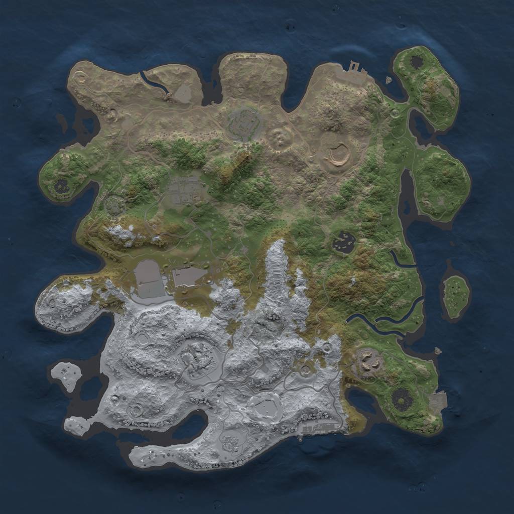 Rust Map: Procedural Map, Size: 3500, Seed: 898656496, 15 Monuments