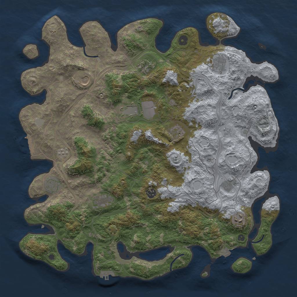Rust Map: Procedural Map, Size: 4500, Seed: 9000000, 19 Monuments