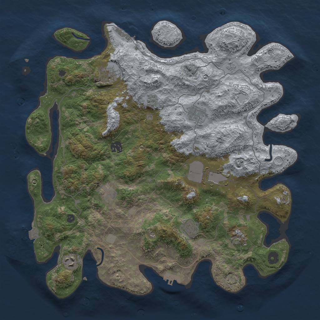 Rust Map: Procedural Map, Size: 4000, Seed: 787993717, 17 Monuments