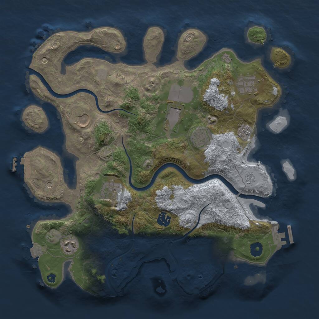 Rust Map: Procedural Map, Size: 3500, Seed: 233563107, 14 Monuments