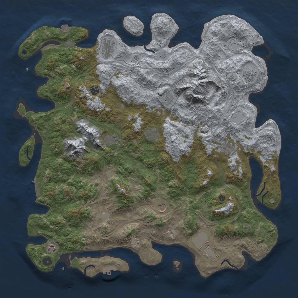 Rust Map: Procedural Map, Size: 5000, Seed: 1620844935, 19 Monuments