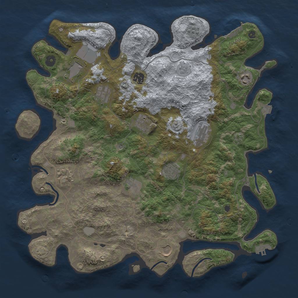 Rust Map: Procedural Map, Size: 4000, Seed: 8973455, 19 Monuments