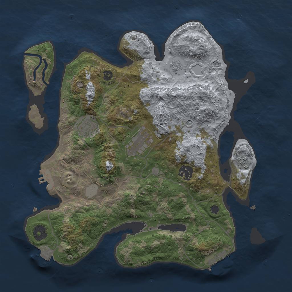 Rust Map: Procedural Map, Size: 3000, Seed: 867725632, 11 Monuments