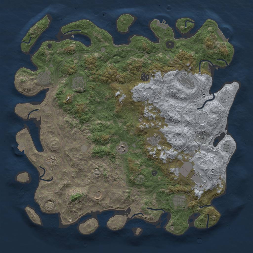 Rust Map: Procedural Map, Size: 4500, Seed: 9956455, 19 Monuments