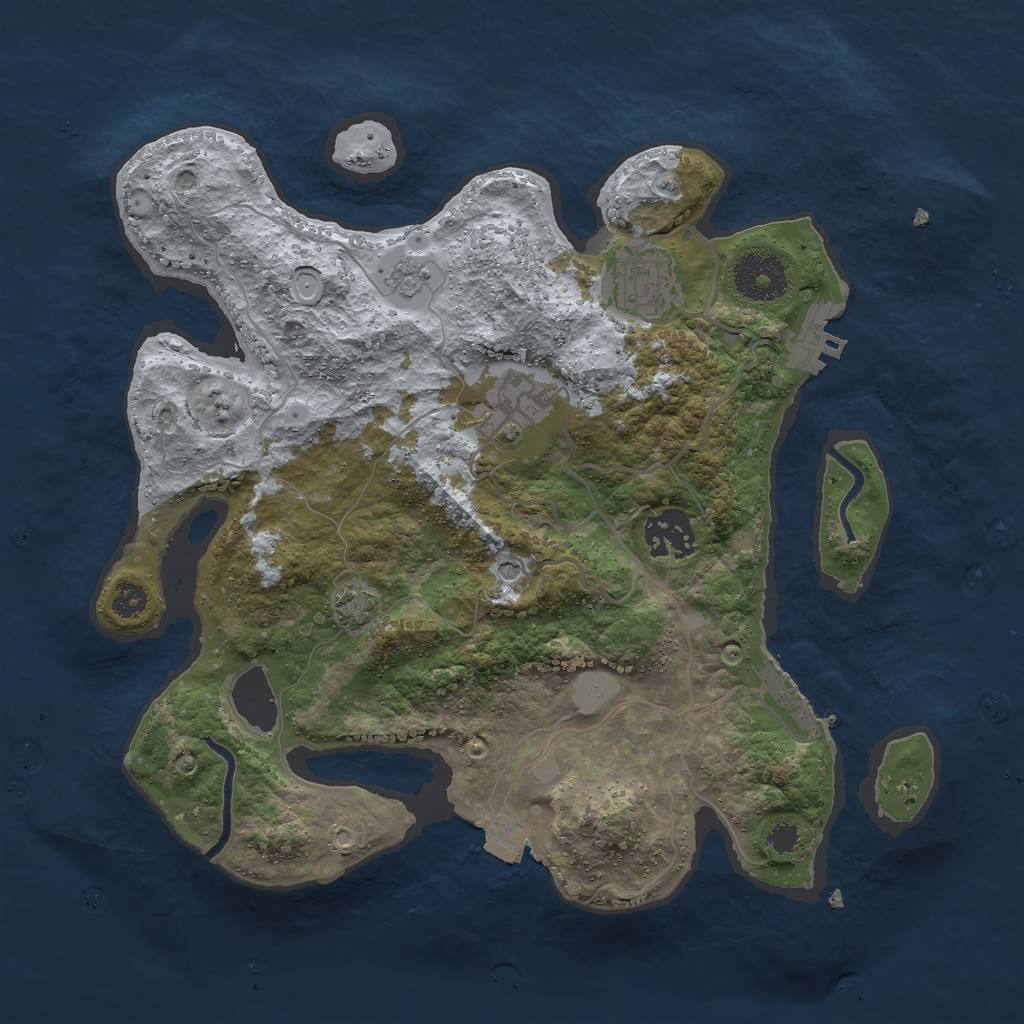 Rust Map: Procedural Map, Size: 3000, Seed: 956134, 11 Monuments