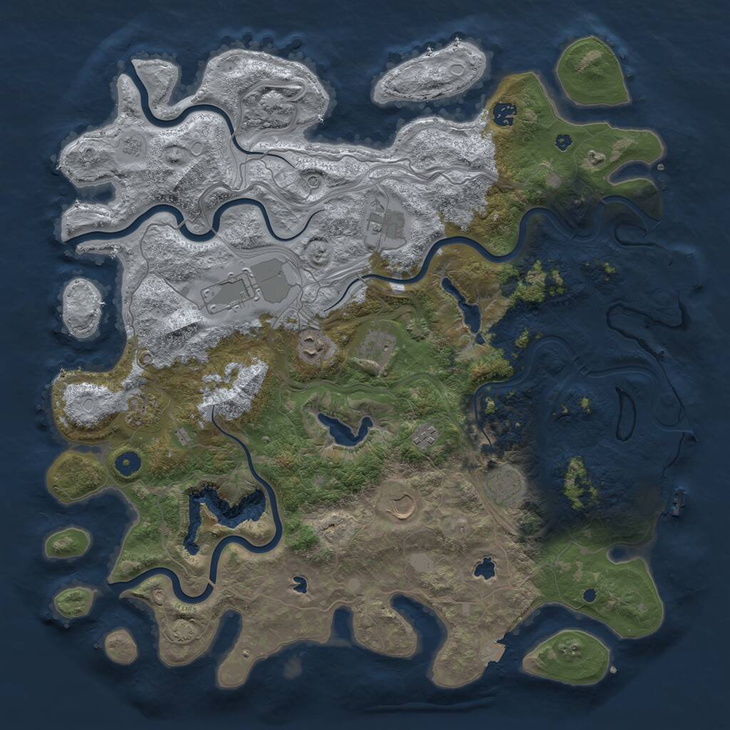 Rust Map: Procedural Map, Size: 4500, Seed: 374260556, 15 Monuments