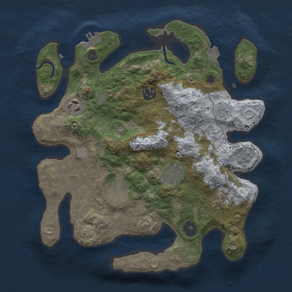 Rust Map: Procedural Map, Size: 3000, Seed: 183608352, 13 Monuments