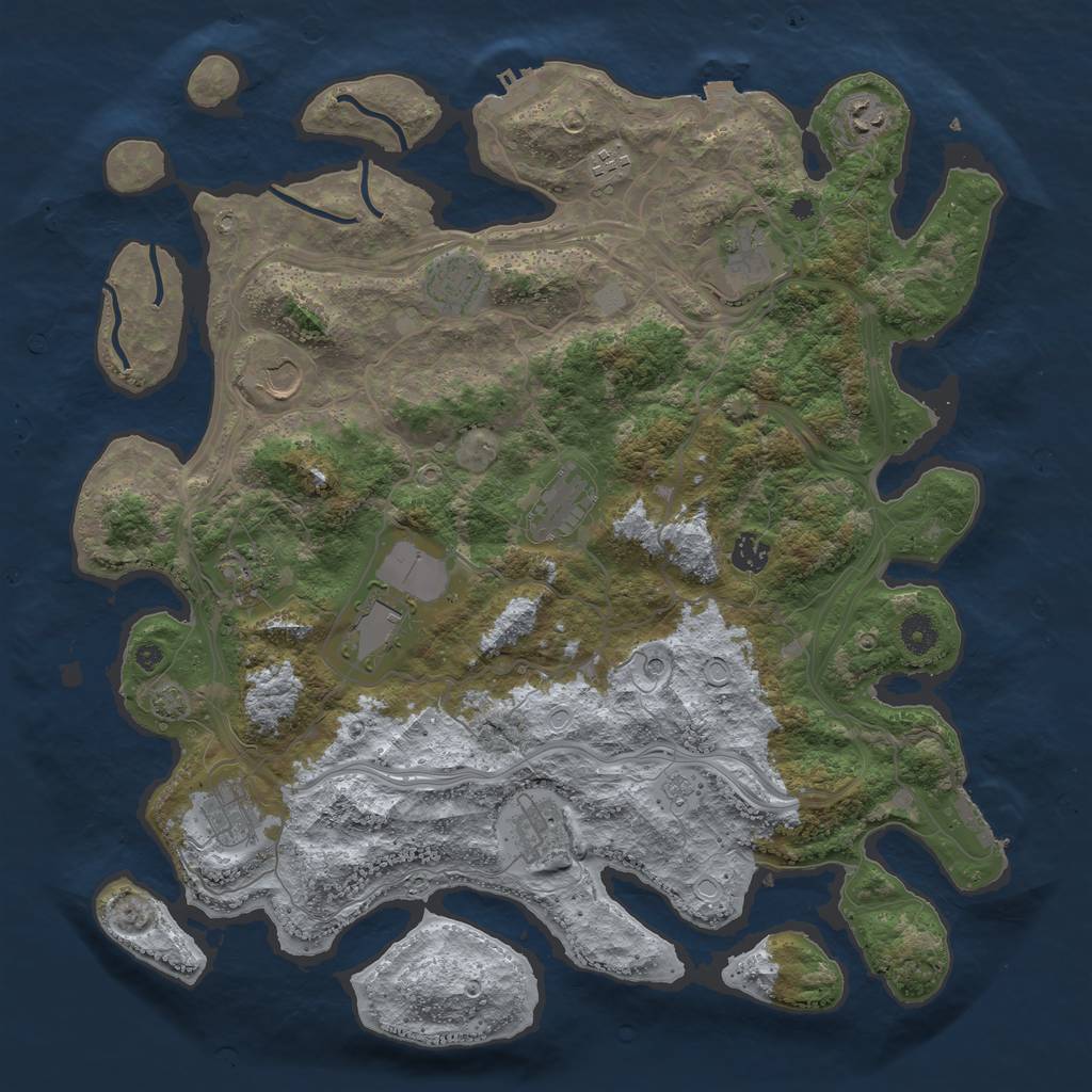 Rust Map: Procedural Map, Size: 4250, Seed: 151108796, 19 Monuments