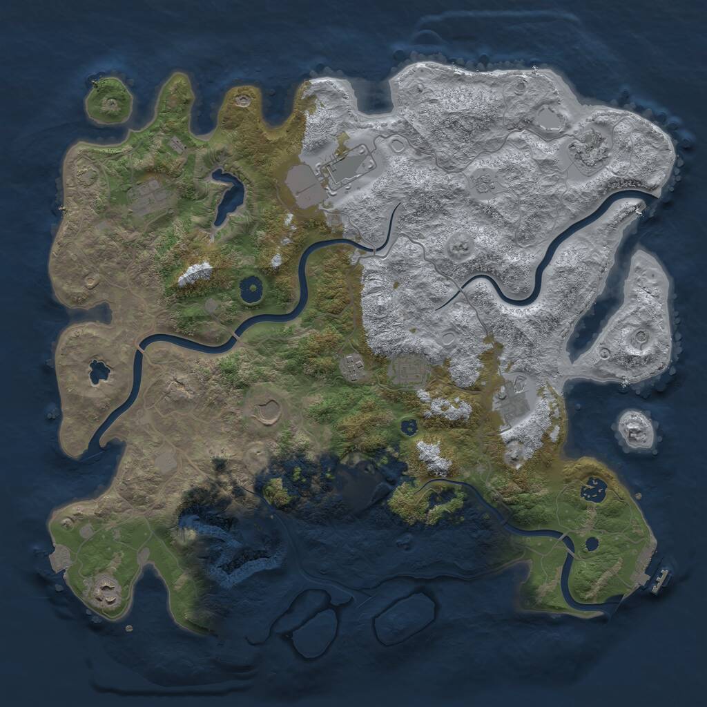 Rust Map: Procedural Map, Size: 4200, Seed: 1665142766, 16 Monuments