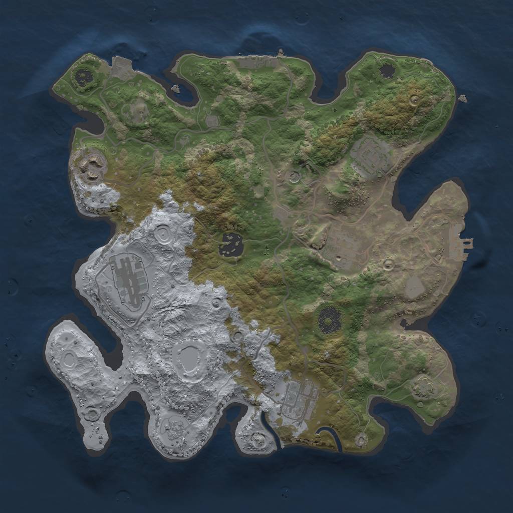 Rust Map: Procedural Map, Size: 3000, Seed: 17926, 14 Monuments