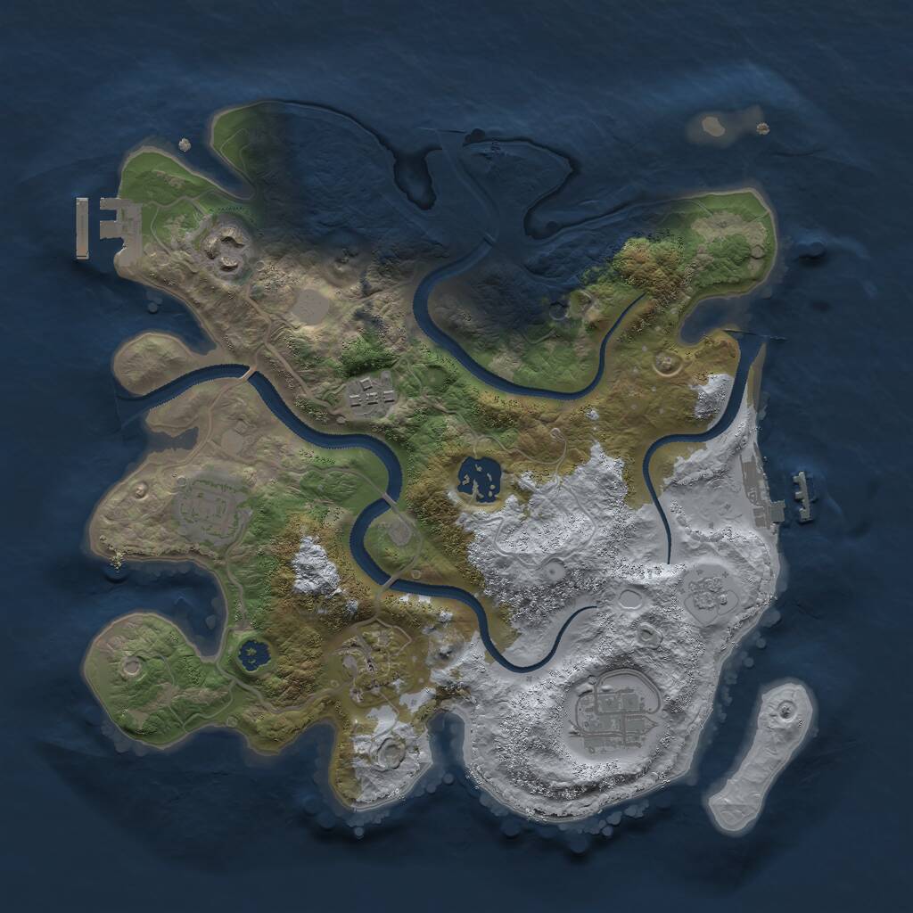 Rust Map: Procedural Map, Size: 3000, Seed: 1890154203, 11 Monuments