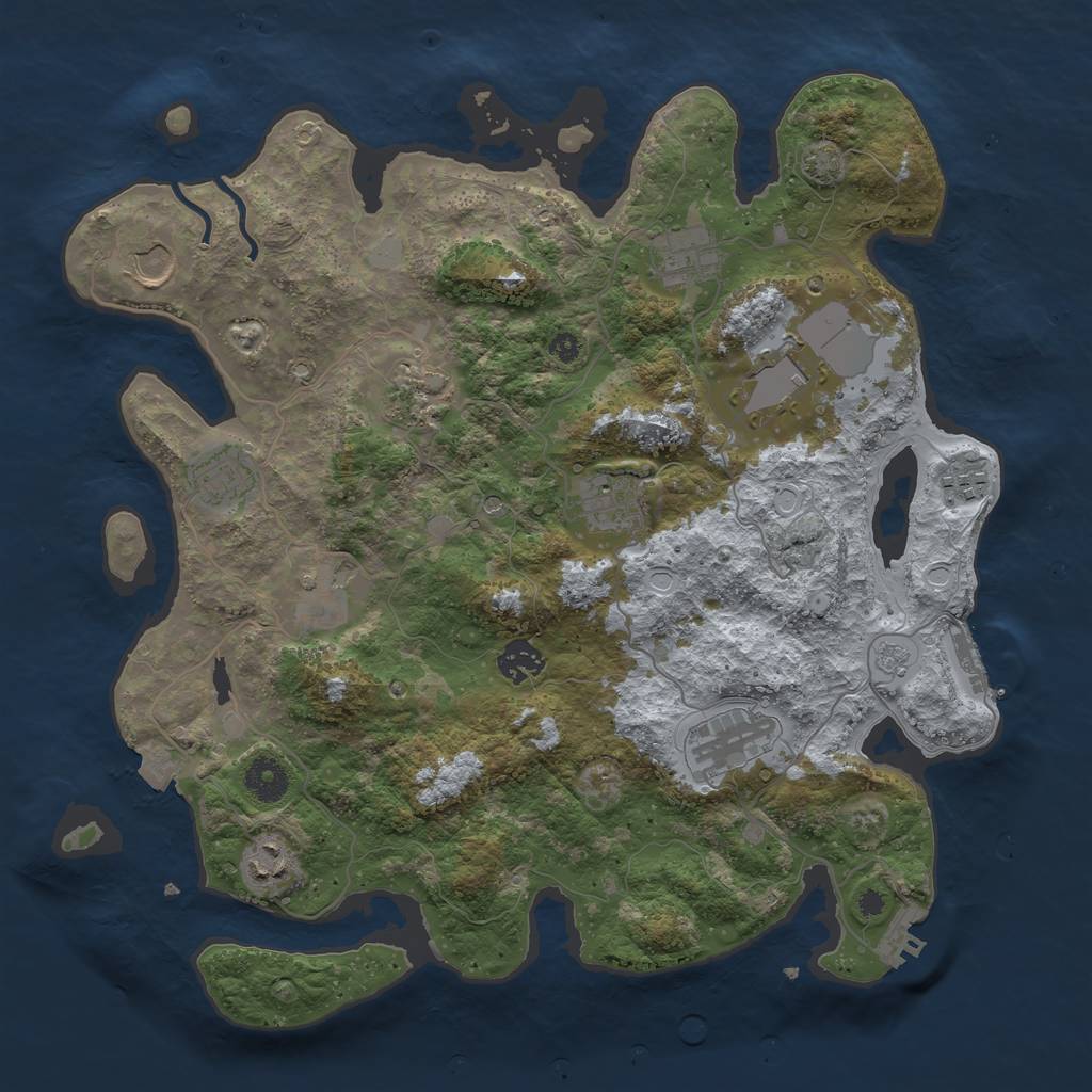 Rust Map: Procedural Map, Size: 3750, Seed: 37949701, 19 Monuments