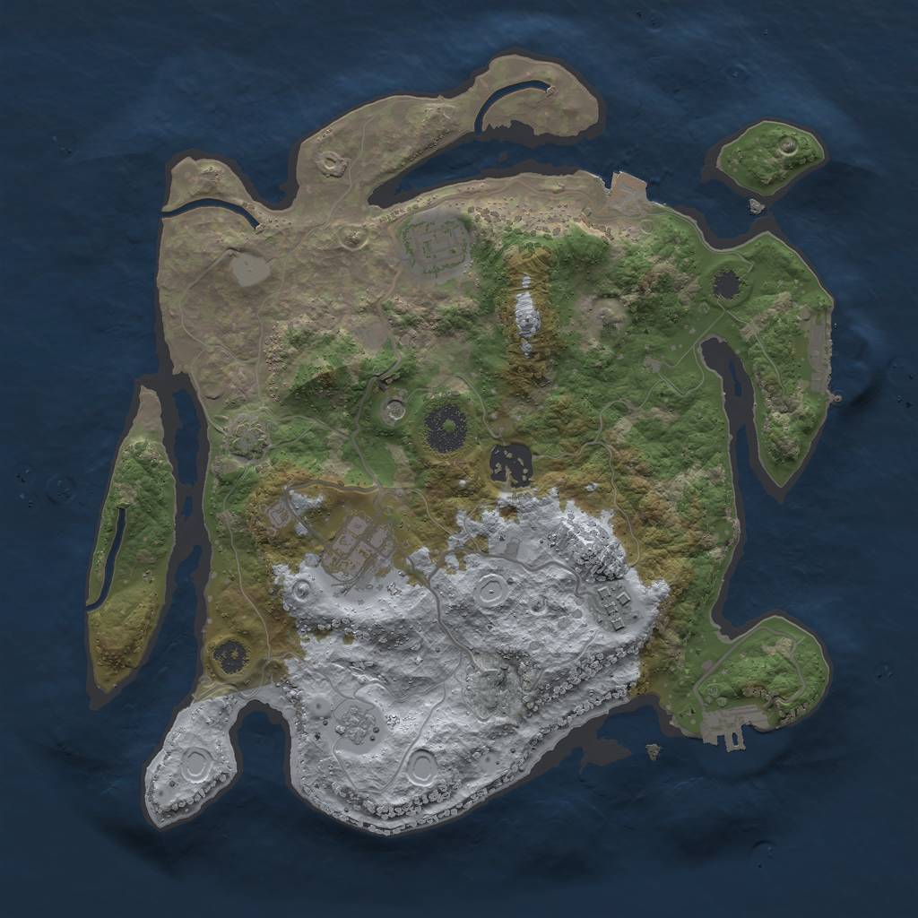 Rust Map: Procedural Map, Size: 3000, Seed: 8730, 12 Monuments