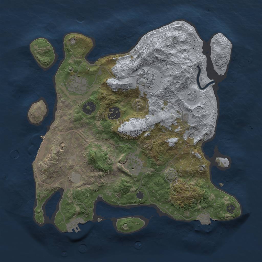 Rust Map: Procedural Map, Size: 3000, Seed: 21602, 12 Monuments