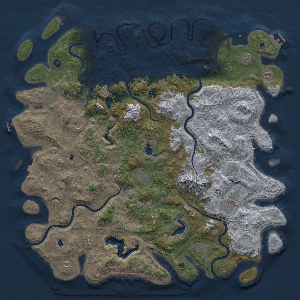 Rust Map: Procedural Map, Size: 5500, Seed: 2011511240, 17 Monuments