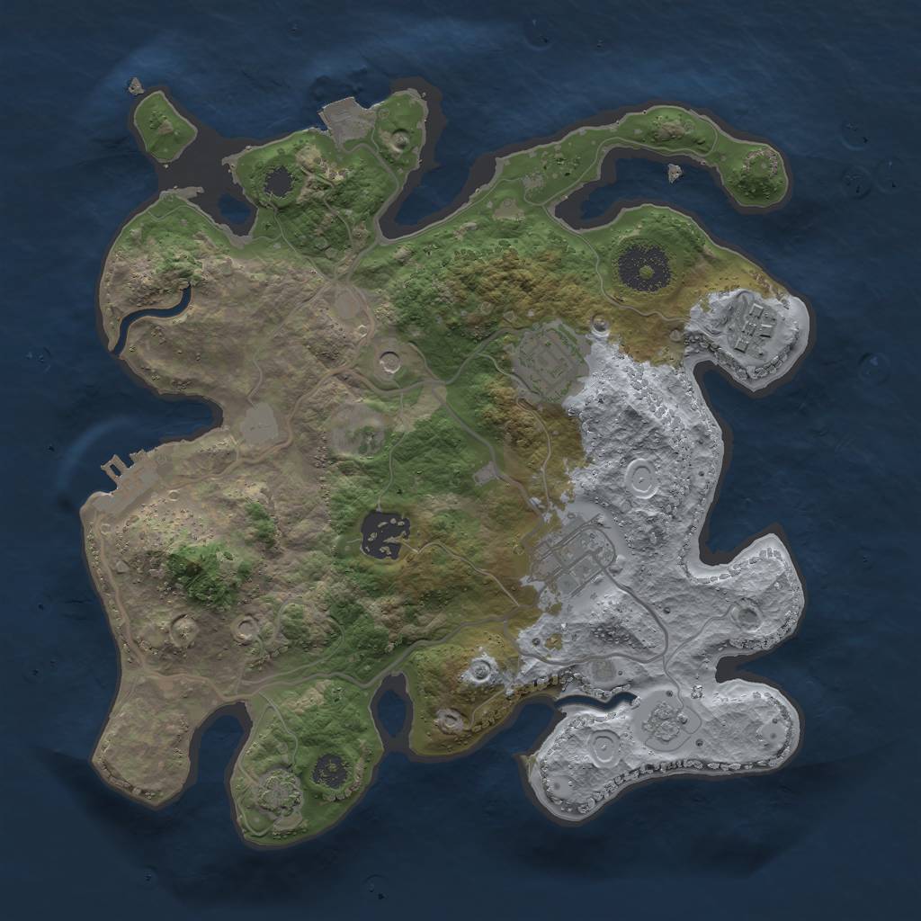 Rust Map: Procedural Map, Size: 2750, Seed: 1713265040, 11 Monuments