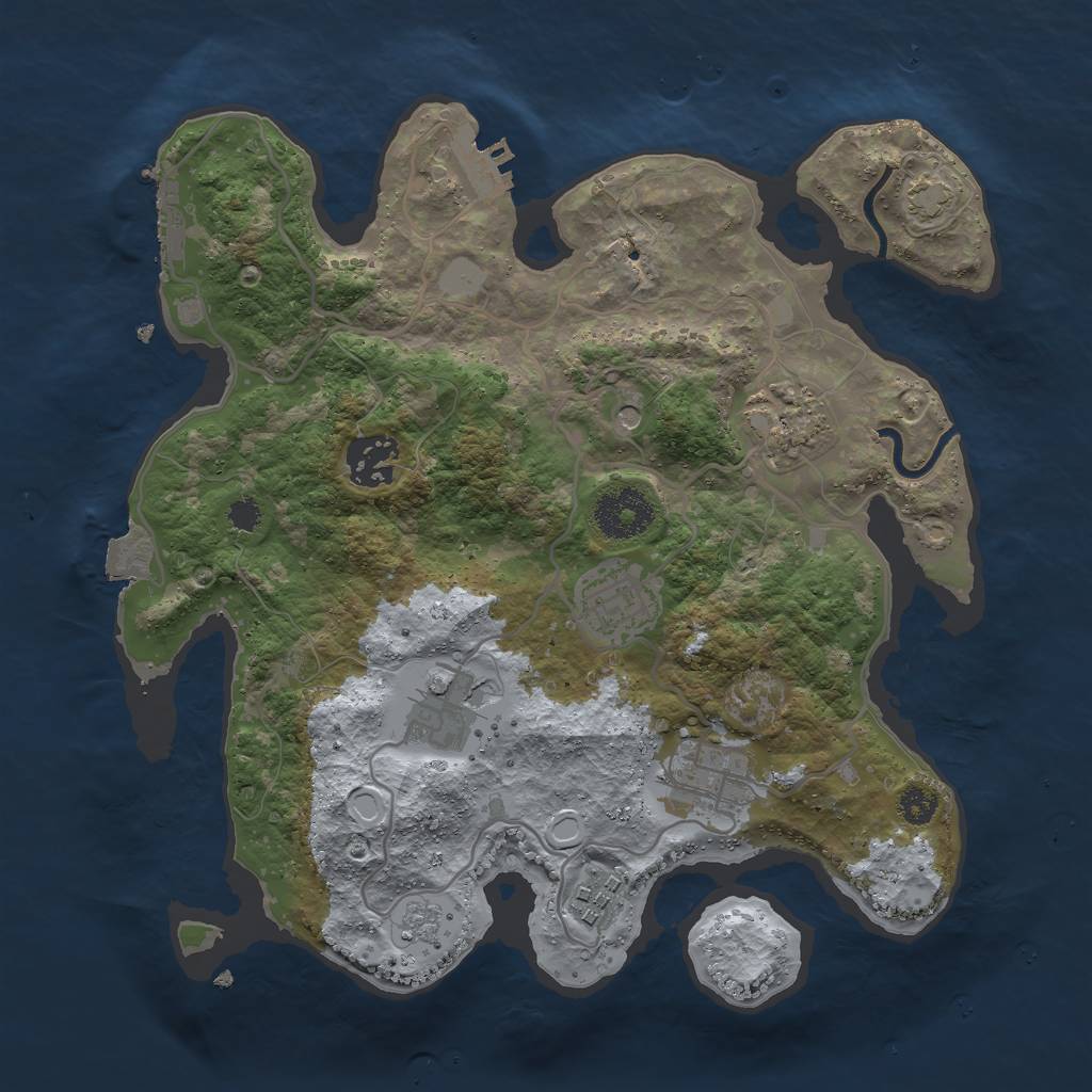 Rust Map: Procedural Map, Size: 3000, Seed: 260249881, 14 Monuments