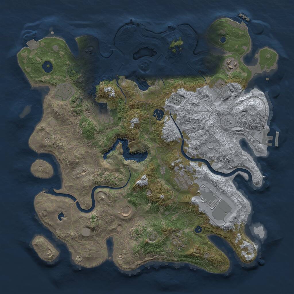 Rust Map: Procedural Map, Size: 4000, Seed: 2011511240, 16 Monuments