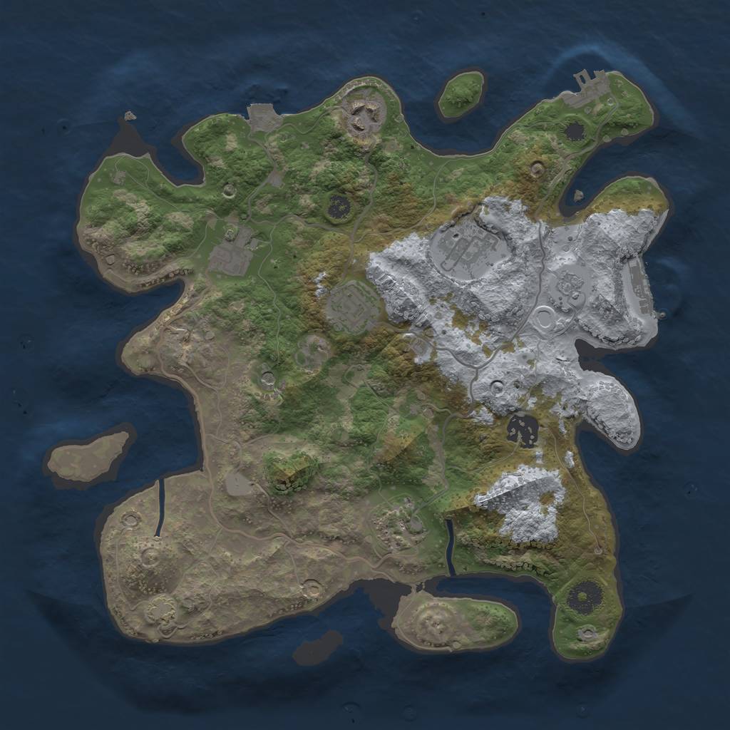 Rust Map: Procedural Map, Size: 3256, Seed: 1337, 14 Monuments