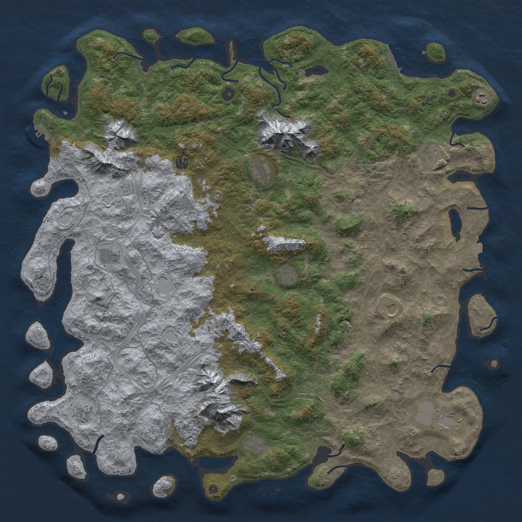 Rust Map: Procedural Map, Size: 6000, Seed: 25028373, 19 Monuments