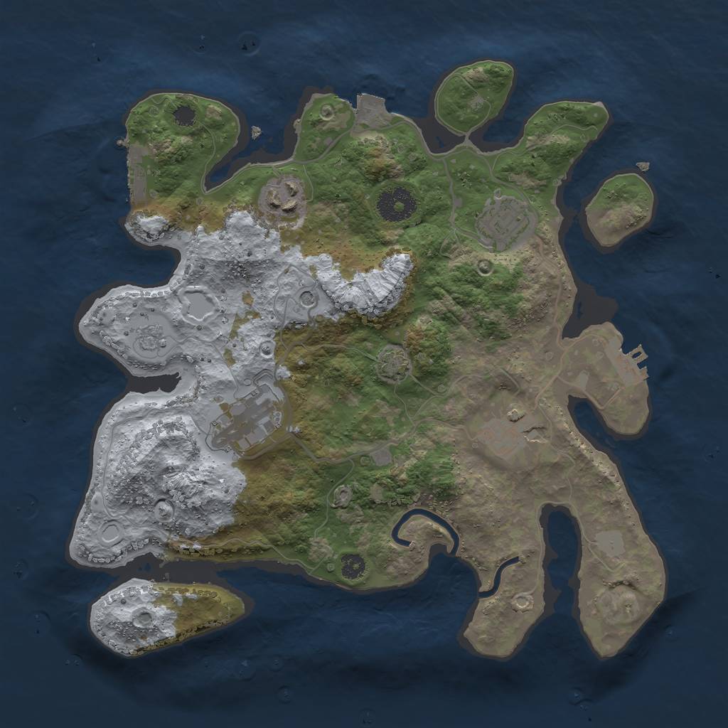 Rust Map: Procedural Map, Size: 3000, Seed: 1539928091, 12 Monuments