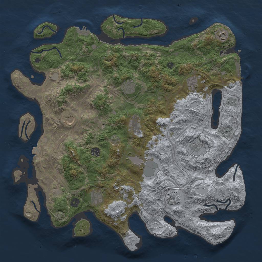 Rust Map: Procedural Map, Size: 4250, Seed: 1289663802, 19 Monuments