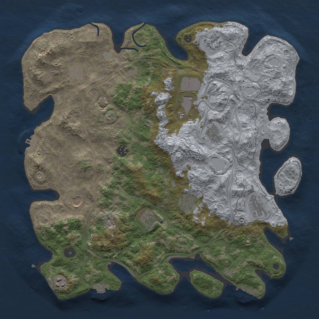 Rust Map: Procedural Map, Size: 4250, Seed: 1911031842, 19 Monuments