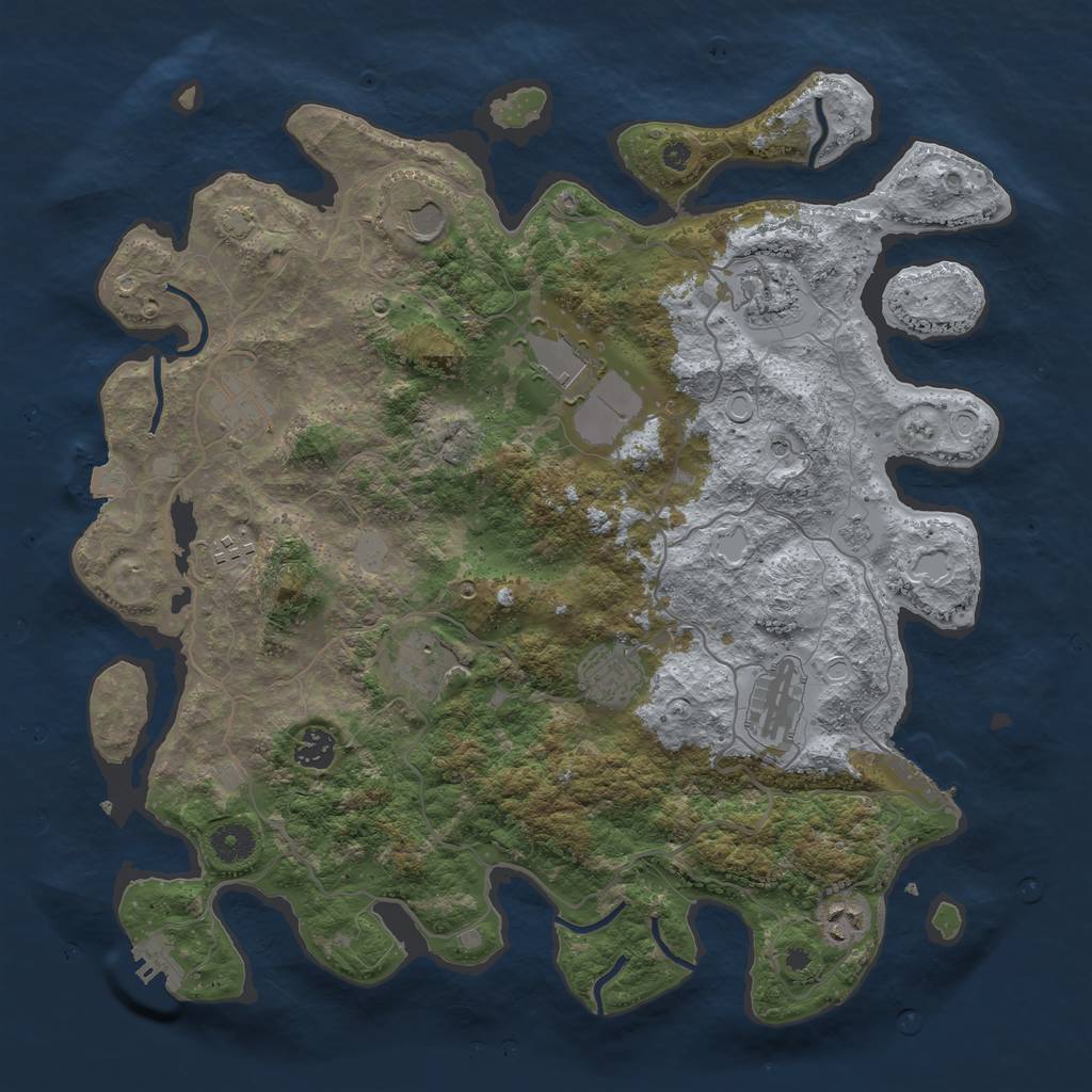 Rust Map: Procedural Map, Size: 4000, Seed: 263765218, 18 Monuments