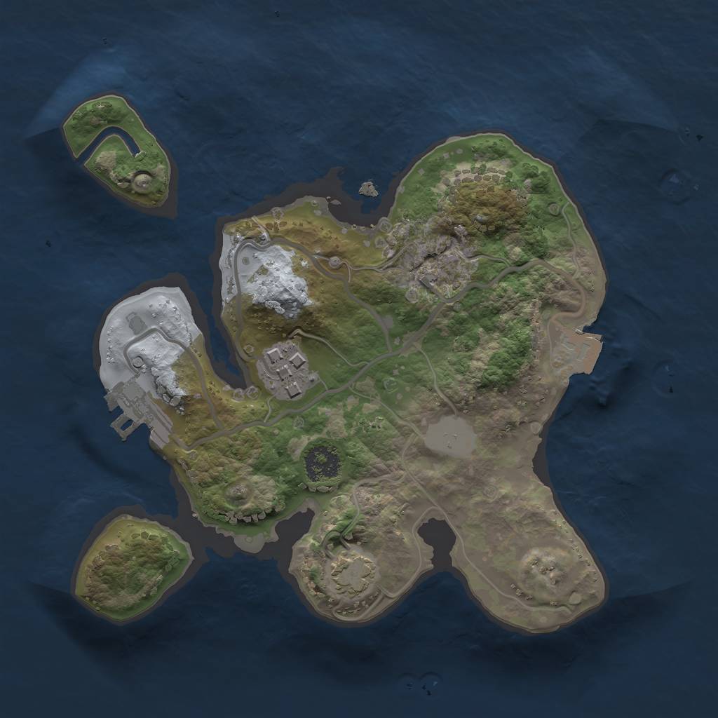 Rust Map: Procedural Map, Size: 2050, Seed: 1234567, 6 Monuments