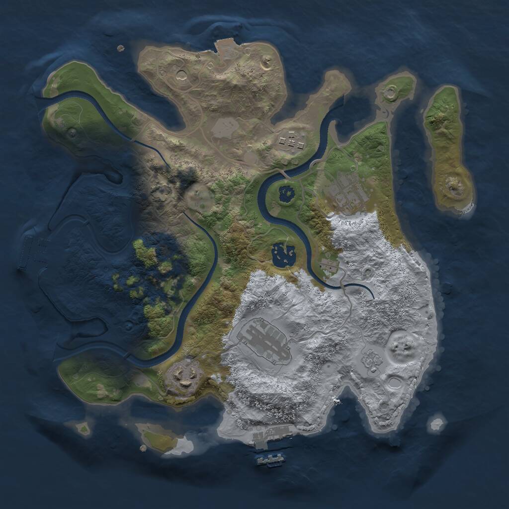 Rust Map: Procedural Map, Size: 3000, Seed: 259942274, 11 Monuments