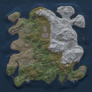 Thumbnail Rust Map: Procedural Map, Size: 3500, Seed: 3997, 15 Monuments