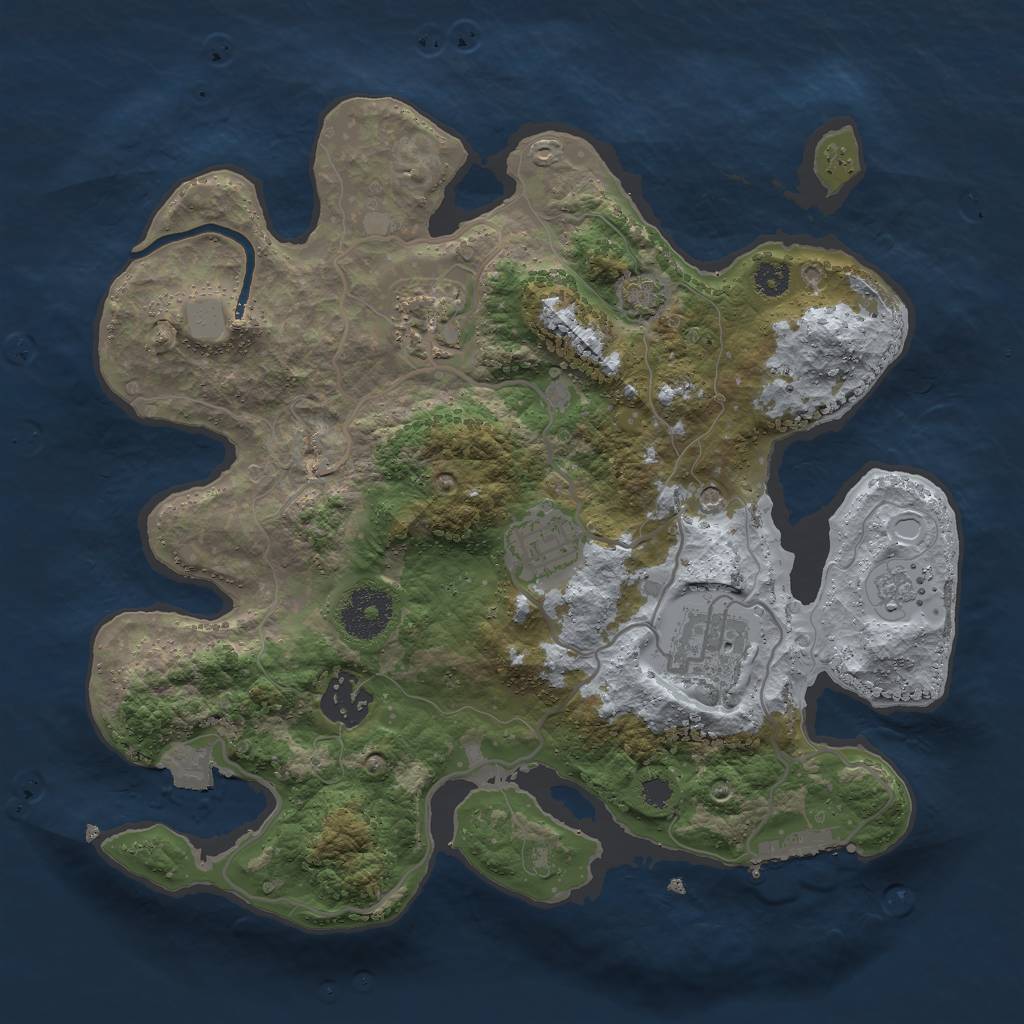 Rust Map: Procedural Map, Size: 3000, Seed: 9706, 11 Monuments
