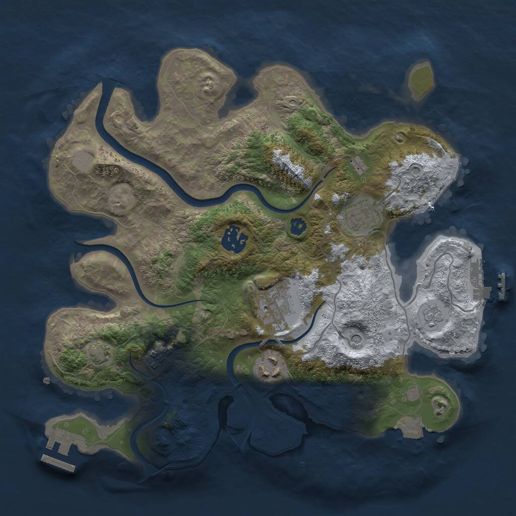 Rust Map: Procedural Map, Size: 3000, Seed: 9706, 11 Monuments