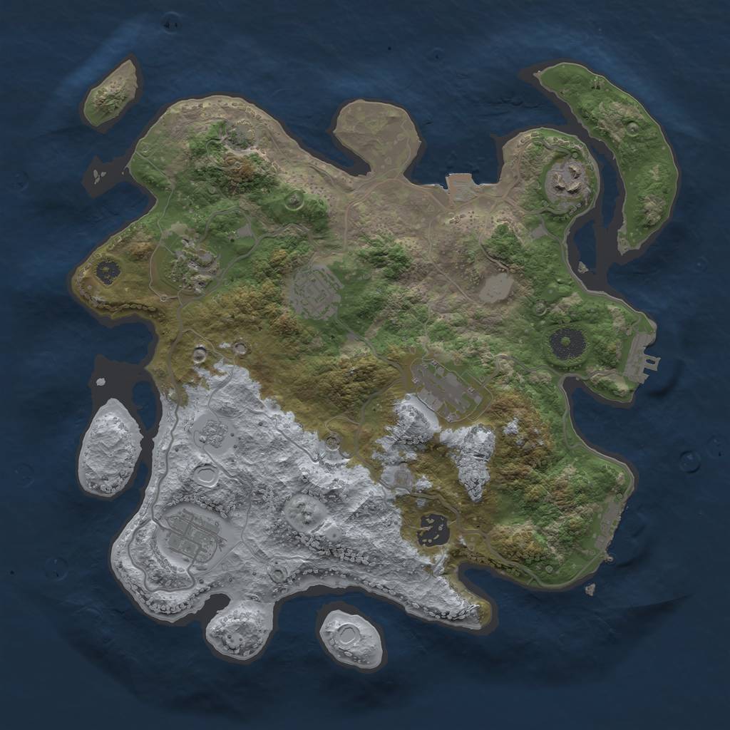 Rust Map: Procedural Map, Size: 3250, Seed: 3900, 14 Monuments