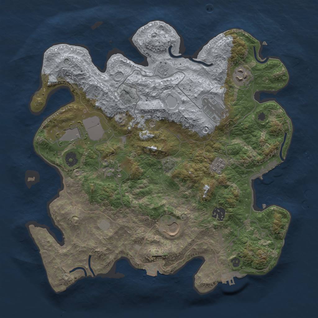 Rust Map: Procedural Map, Size: 3500, Seed: 547594574, 15 Monuments
