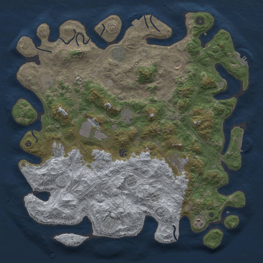 Rust Map: Procedural Map, Size: 4500, Seed: 629534665, 19 Monuments