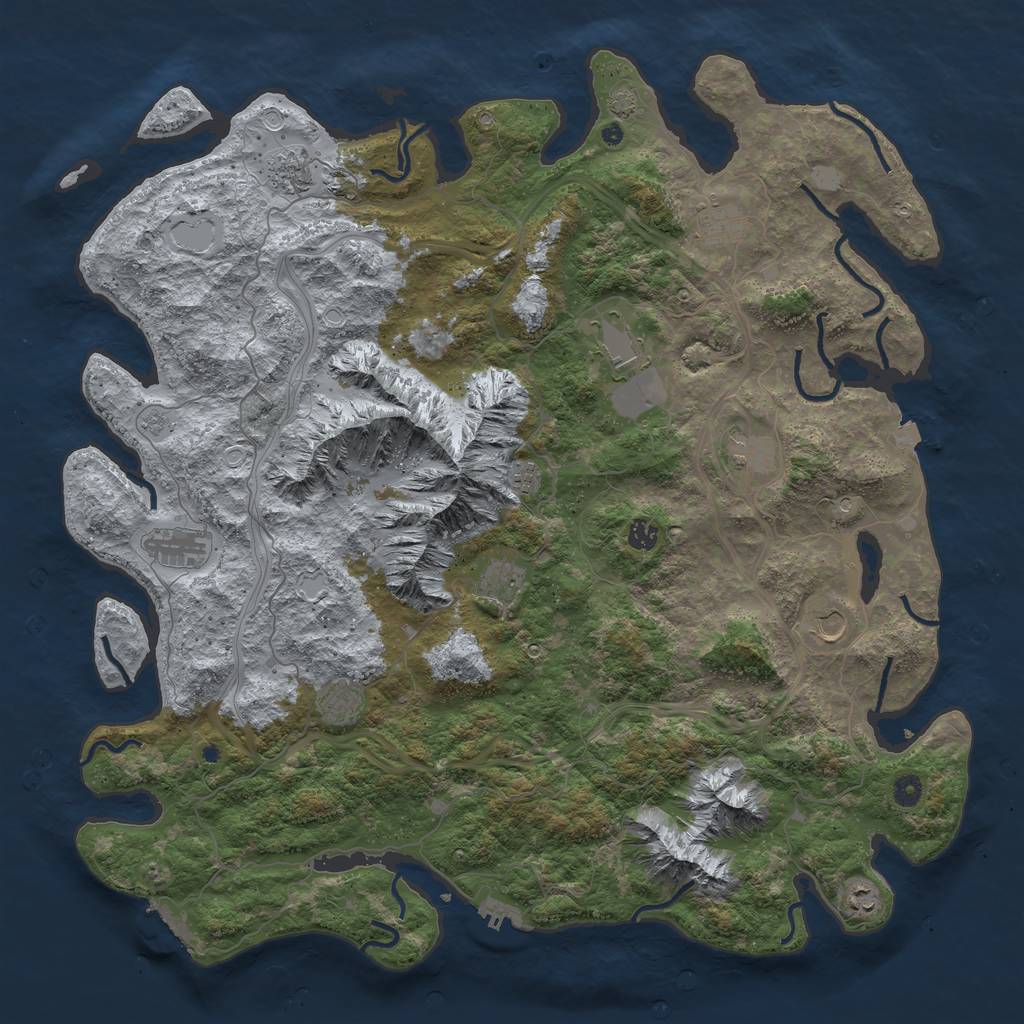 Rust Map: Procedural Map, Size: 5000, Seed: 75722768, 19 Monuments