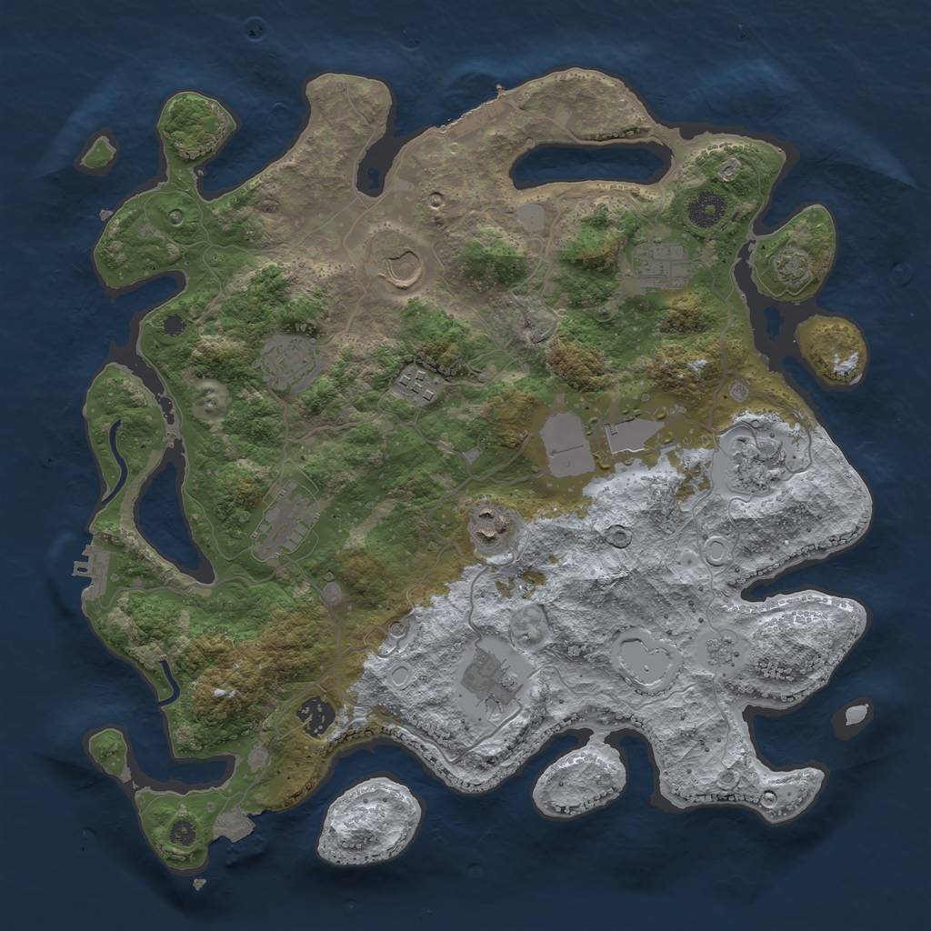 Rust Map: Procedural Map, Size: 3750, Seed: 194455084, 18 Monuments